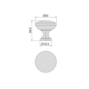 EMUCA 9176914 Lot de 10 boutons de meubles Cancun peints en noir de 28.5mm de diamètre Poignée de porte en alliage de zinc pour une utilisation dans une armoire - Product Image 6
