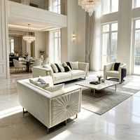 Ensemble de canapés sectionnels carrés en velours crème, design minimaliste moderne, matelassage losanges, pieds en métal doré, rembourrage en éponge, pour hôtels et appartements
