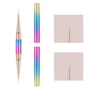 Juego de Pinceles de Uñas 2 en 1 con Doble Punta de Metal Degradado, Pincel de Nail Art Francés de Nylon Sintético para Gel Ombre, Herramienta de Manicura con Logotipo Personalizado - Product Image 5