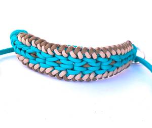 Brida Sin Bocado Tipo Hackamore con Muserola Anudada de Cuerda Suave y Revestimiento de Paracord Trenzado en Diamante para Montar a Caballo - Product Image 3