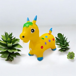 Tramoggia spaziale gonfiabile per bambini che rimbalza Set di cavalli con musica e maniglie e animali da equitazione divertenti giocattoli - Product Image 5