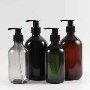 Bouteilles distributrices de cosmétiques en plastique PET 200ml 300ml 500ml, bouteilles de shampoing couleur thé, bouteilles de gel douche ambré, bouteilles de désinfectant pour les mains - Product Image 6