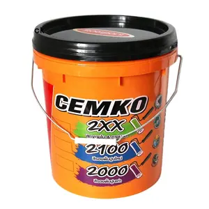 Ember Cat Plastik 15 LITER / 16 LTR, Ember Kosong Bulat 18L dengan Tutup, dengan Label Cetakan Dicetak