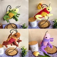 E Internet Celebrant Porte-clés pendentif peluche mignon en forme d'insecte, jouet en tissu pour sac