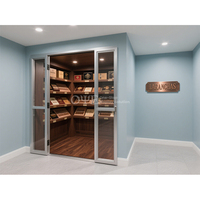 Smoke Shop Möbel Doppeltür Vitrine Display für Zigarre mit LED-Leuchten Zigarren be feuchter Schrank Zigarren Humidor Schrank