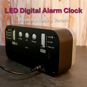 Digital <b>LED</b> Alarm <b>Clock</b> Large Display Desk <b>Clock</b> With Backlight Snooze Timer for Bedroom Office - Product Image 5