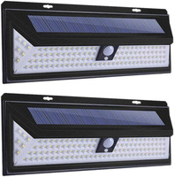 Lampe solaire d'extérieur à 118led avec détecteur de mouvement Pir, utilisé pour un éclairage en toute sécurité des lampes décoratives du jardin