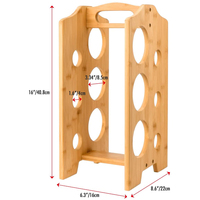 Étagère à vin en bambou Portable, rangement en bois, pour 6 bouteilles, 1 pièce