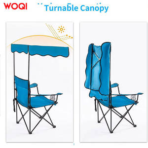 Silla de Camping Plegable Woqi Azul Cielo con Toldo, Silla de Playa Portátil, Duradera y Ligera - Product Image 5