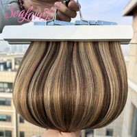 Extensions de cheveux à bandes adhésives bleues, extensions de cheveux humains à double face, extensions de cheveux naturels à bandes adhésives classiques