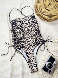 Traje de Baño Bikini de Una Pieza con Estampado de Leopardo para <span class=keywords><strong>Mujer</strong></span>, Sexy, <span class=keywords><strong>2022</strong></span>, con Protección UV, Secado Rápido y Transpirable, Material de Spandex/Poliéster - Product Image 5