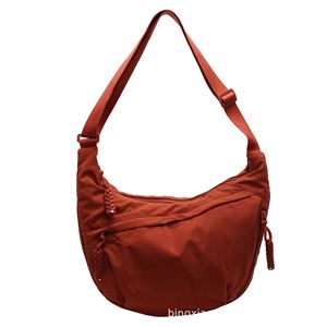 Casual <b>Canvas</b> Crossbody <b>Bag</b> Solid Color Zipper Closure <b>Large</b> Capacity Dumpling <b>Bag</b> For Everyday Outfits Spring 2025 - Product Image 5