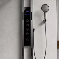 Colonne de douche murale en acier inoxydable, vente chaude sur TikTok, noir brossé argenté, système de pulvérisation, panneau de massage, pluie