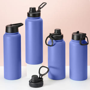 Logo personalizzato in acciaio inox vuoto 32oz bottiglia da palestra con coperchio di paglia isolato bottiglia da palestra per bevande fredde - Product Image 5