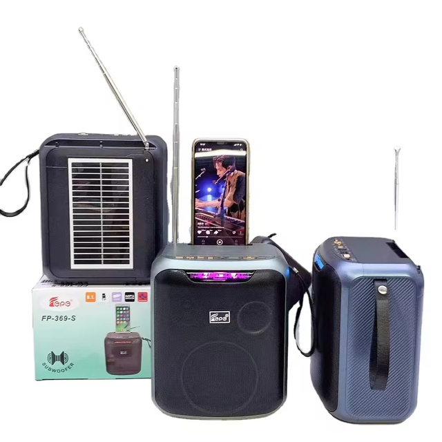 Outdoor Portable Antenna RADIO Solar Charging Panel Wireless Speaker Support TF USB FM AUX BANDS RADIO Player Speaker