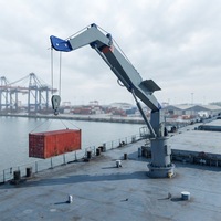 Grue de pont marine à flèche articulée hydraulique 10T, grue sur piédestal certifiée BV pour navires offshore et bateaux de travail