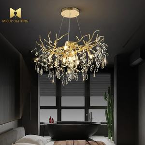 ضوء فاخر بعد الحداثة فندق الموضة غرفة نوم جو غرفة الطعام الشمال دائرة حلقة الكريستال الثريا - Product Image 2