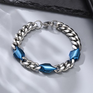 <span class=keywords><strong>Bracelet</strong></span> de <span class=keywords><strong>montre</strong></span> punk simple fait à la main, chaîne à maillons, <span class=keywords><strong>bracelet</strong></span> vintage en acier inoxydable, bijoux de mode pour femmes et hommes, vente en gros - Product Image 2