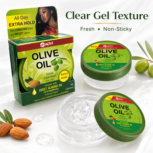 Gel Professionale per il Controllo dei Bordi 64g, Trasparente, con Olio d'Oliva, Tenuta Extra Forte, Senza Residui, Non Untuoso, per Trecce e Bordi - Product Image 1