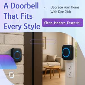 Timbre Inalámbrico a Prueba de Agua con Enchufe para EE. UU., UE y Reino Unido, Transmisor de Batería, 300m, 38 Melodías, 4 Niveles de Volumen, Timbre para el Hogar - Product Image 3