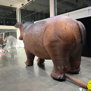 Réplique personnalisée géante gonflable d'un hippopotame de dessin animé pour une utilisation publicitaire, imperméable et durable - Product Image 5