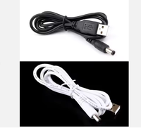 Câble de charge USB-A vers DC 5521, câble d'alimentation DC 5,5 mm à angle droit de 90 degrés, noir et blanc, 1 m, pour appareil photo, multimédia, lecteur de codes-barres