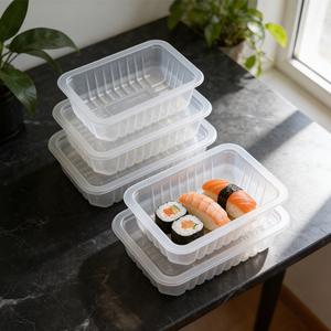 <span class=keywords><strong>Barquette</strong></span> <span class=keywords><strong>alimentaire</strong></span> en <span class=keywords><strong>plastique</strong></span> transparent thermoformé sous vide en gros pour viande, fruits, sushis, boîte de conservation, emballage - Product Image 1