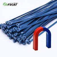 Attaches-câbles en nylon FSCAT détectables par les détecteurs de métaux, 3,6*200 mm, attaches autobloquantes, attaches-câbles à fermeture éclair