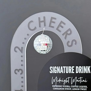 Letrero Acrílico de Bar con Diseño de Miel y Dulzura, 30x20cm, Letrero de Cuenta Regresiva con Bola de Discoteca para Decoración de Fiestas - Product Image 4