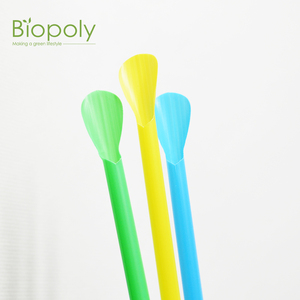 Paille-cuillère biodégradable en PLA 6mm 210mm droite avec embout cuillère pour Bubble Tea, thé aux perles, vente en gros pour bars - Product Image 2