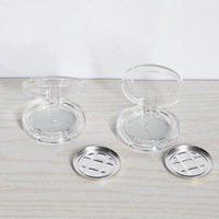 Boîte à maquillage vide en plastique de luxe personnalisable avec des matériaux recyclés pour le blush/poudre pressé, logo DIY disponible