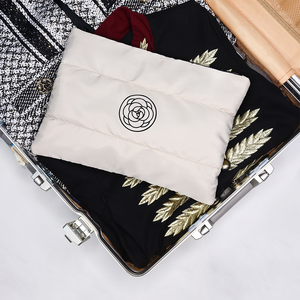 2026Factory Custom Logo Light Weight Down Cotton Nylon Soft Puffer Puffy Travel <strong>Makeup</strong> Pouch Fluffy <strong>Quilted</strong> Cosmetic <strong>Bag</strong> - Product Image 4
