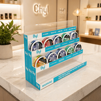 Présentoir personnalisable à 4 niveaux en acrylique pour snus, idéal pour les magasins de détail, les tabaceries, et les présentoirs de chewing-gums et de sachets de snus.