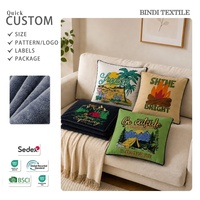 Couverture-oreiller pliable 2-en-1 en flanelle polaire avec logo personnalisé Bindi, multi-usages, fermeture éclair, pour voiture, voyage, camping, cadeau promotionnel