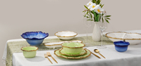 Service de table en porcelaine incrustée d'or de luxe - Assiettes et vaisselle élégantes en céramique pour mariage, hôtel et restaurant