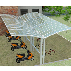 ดีไซน์ใหม่ <span class=keywords><strong>Y</strong></span> ประเภทพลาสติกโพลีคาร์บอเนตหลังคารถโรงจอดรถสําหรับ 2 คัน - Product Image 3