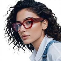 Lunettes anti-lumière bleue transfrontalières Modèle 2249, branches larges, montures en verre clair de haute qualité, motif géométrique punk