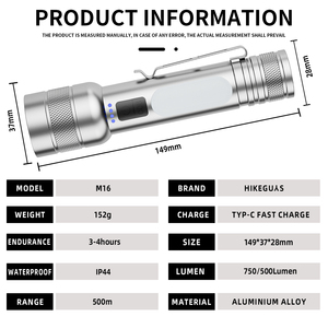 Led Đèn pin xách tay, siêu sáng ngọn đuốc 6 chế độ có thể sạc lại với COB Side ánh sáng màu đỏ màu xanh nhấp nháy cho trường hợp khẩn cấp ngoài trời - Product Image 3