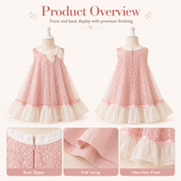 Robe d'été décontractée à fleurs superposées pour filles, en polyester/coton, style princesse, ODM