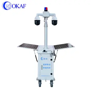 All in one rapid deployment mobile cctv surveillance tower solar security camera trailer