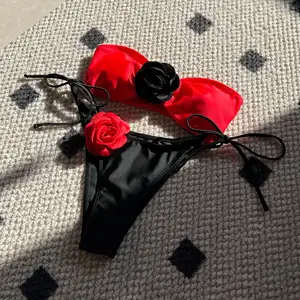 도매 발렌타인 데이 선물 섹시한 꽃 튜브 비키니 2 조각 세트 여성용