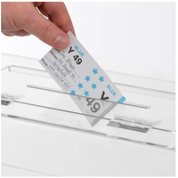 Spin and win sur mesure grande boîte de billets de tambour de tombola en acrylique conteneur lucite spinner loterie de tombola