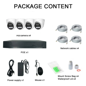 Kit NVR H.265 de 4 Canales 4K con Detección Facial, Audio Bidireccional, Visión Nocturna, Cámaras de Seguridad CCTV Tipo Domo para Exteriores, Resistentes al Agua IP65, con Alimentación por Ethernet (POE) - Product Image 3