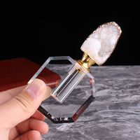 Flacon de parfum en cristal octogonal, 1 pièce, en pierre d'agate naturelle, bijou décoratif