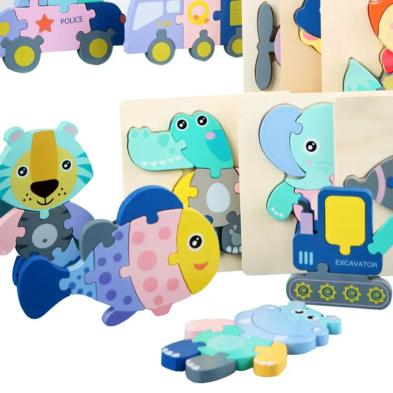 ร้อนขายการออกแบบใหม่ไม้3D ปริศนา Montessori เกมของเล่นเด็กไม้ปริศนาจิ๊กซอว์ของเล่นเพื่อการศึกษา