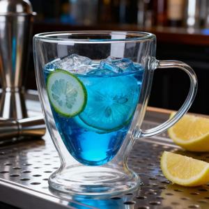 Mug en verre à double paroi isolé résistant à la chaleur de haute qualité, <span class=keywords><strong>tasse</strong></span> à café en verre, <span class=keywords><strong>tasse</strong></span> à bière <span class=keywords><strong>avec</strong></span> poignée, <span class=keywords><strong>tasse</strong></span> en verre à double paroi - Product Image 3