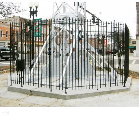 powder coated ornamental iron works wrought Iron Historic Flagpole Fence