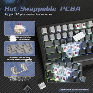 Tấn Công Cá Mập X85 Pro Tri-Chế Độ 75% Gasket Bàn Phím Cơ Khí Với Màn Hình Tft Với Núm Trao Đổi Nóng Bàn Phím - Product Image 5