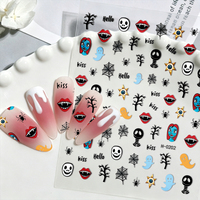 Autocollants 3D d'Halloween effrayants en gros : Fantômes, Lèvres de vampire, Toiles d'araignée – Décorations adhésives pour ongles DIY