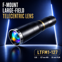 Objectif bi-télécentrique à monture F grand champ 1.0X 127mm WD 35mm à faible distorsion pour vision industrielle 4K 8K à balayage linéaire LTFM1-127